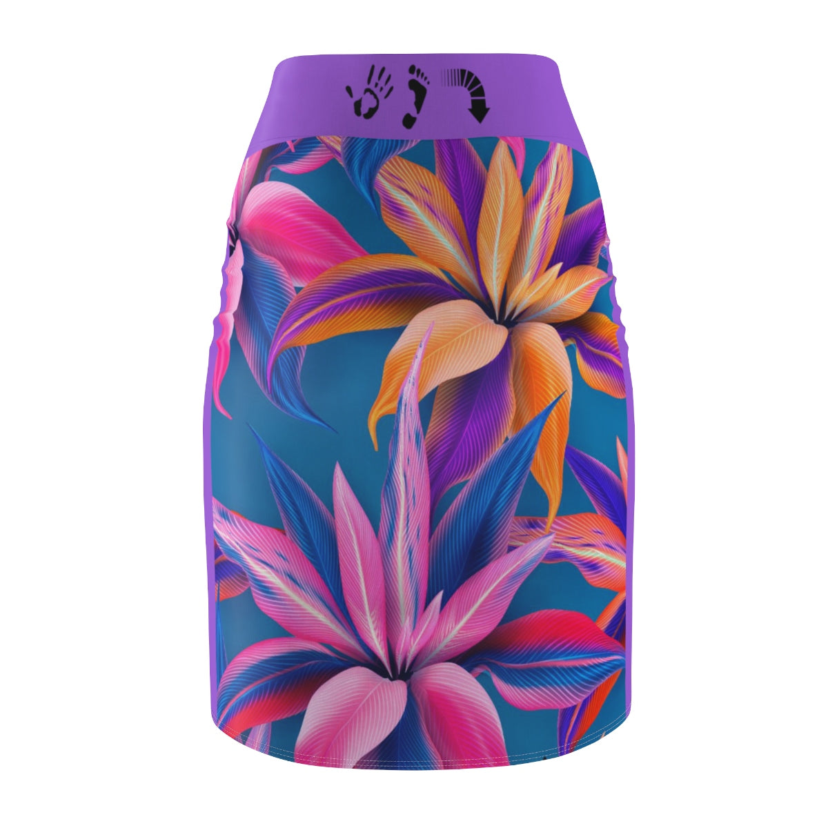 Five Toes Down Floral Print Women's Pencil Skirt