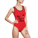 Five Toes Down Women's Classic One-Piece Swimsuit Red