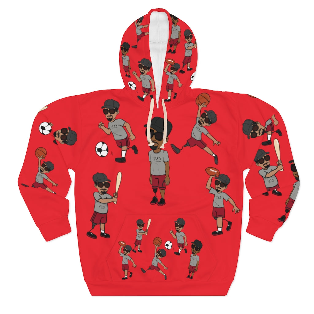 Five Toes Down Sports Unisex Pullover Hoodie red
