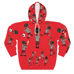 Five Toes Down Sports Unisex Pullover Hoodie red