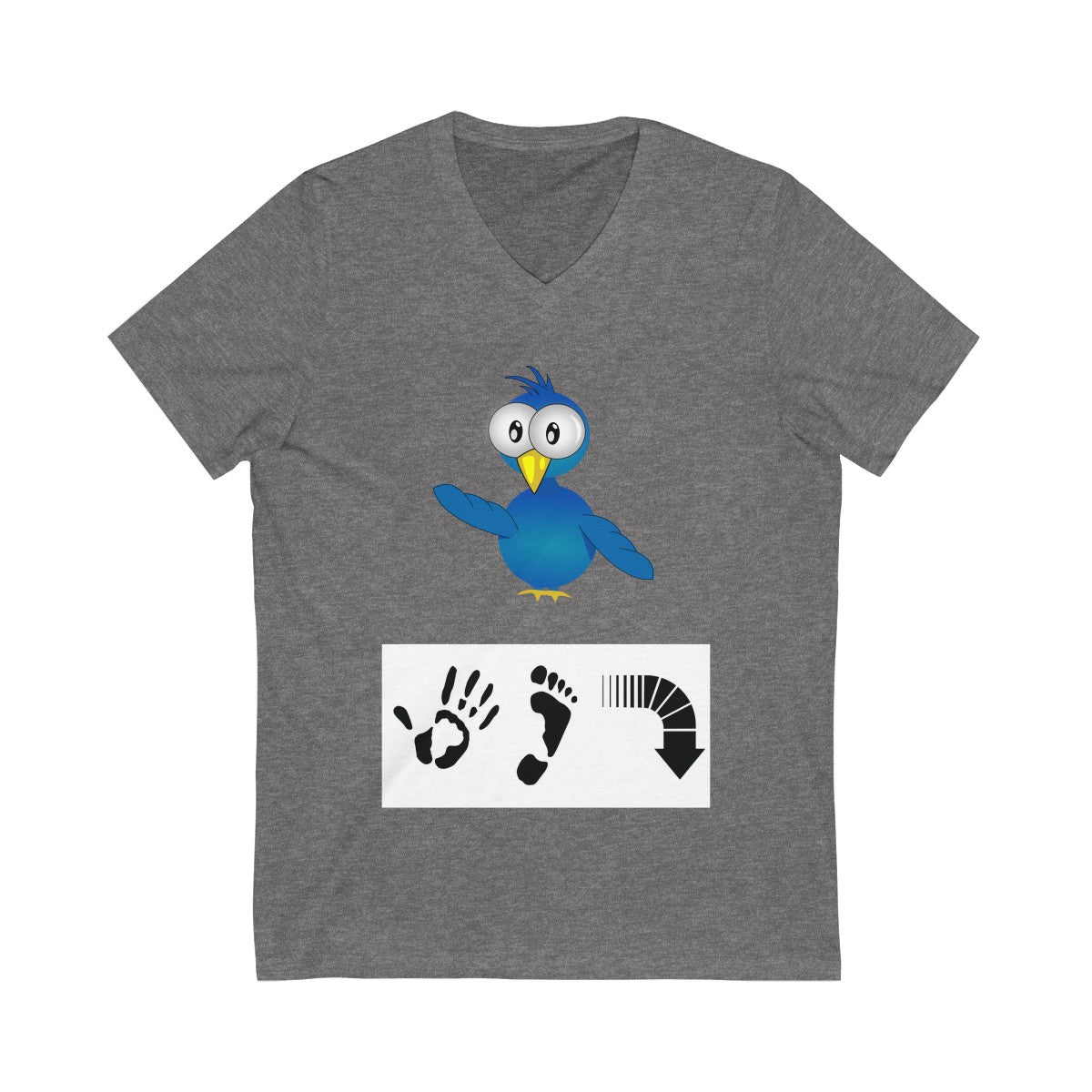 Five Toes Down Bird Unisex V-Neck Tee
