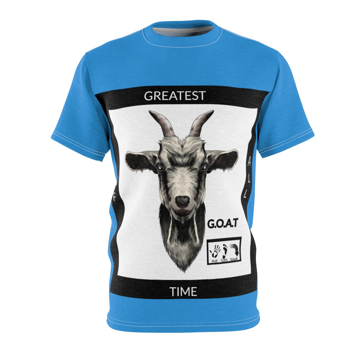 Five Toes Down G.O.A.T Blue Unisex Cut & Sew Tee