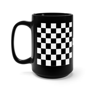Five Toes Down Checkerboard Black Mug 15oz