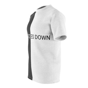 Five Toes Down White/Black Unisex Cut & Sew Tee