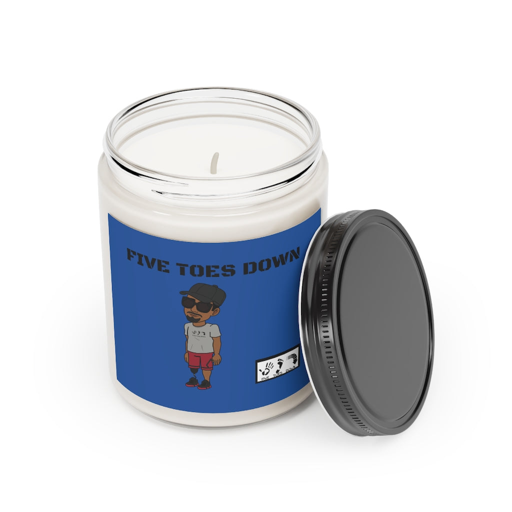 Five Toes Down Logo (blue) Scented Candle, 9oz