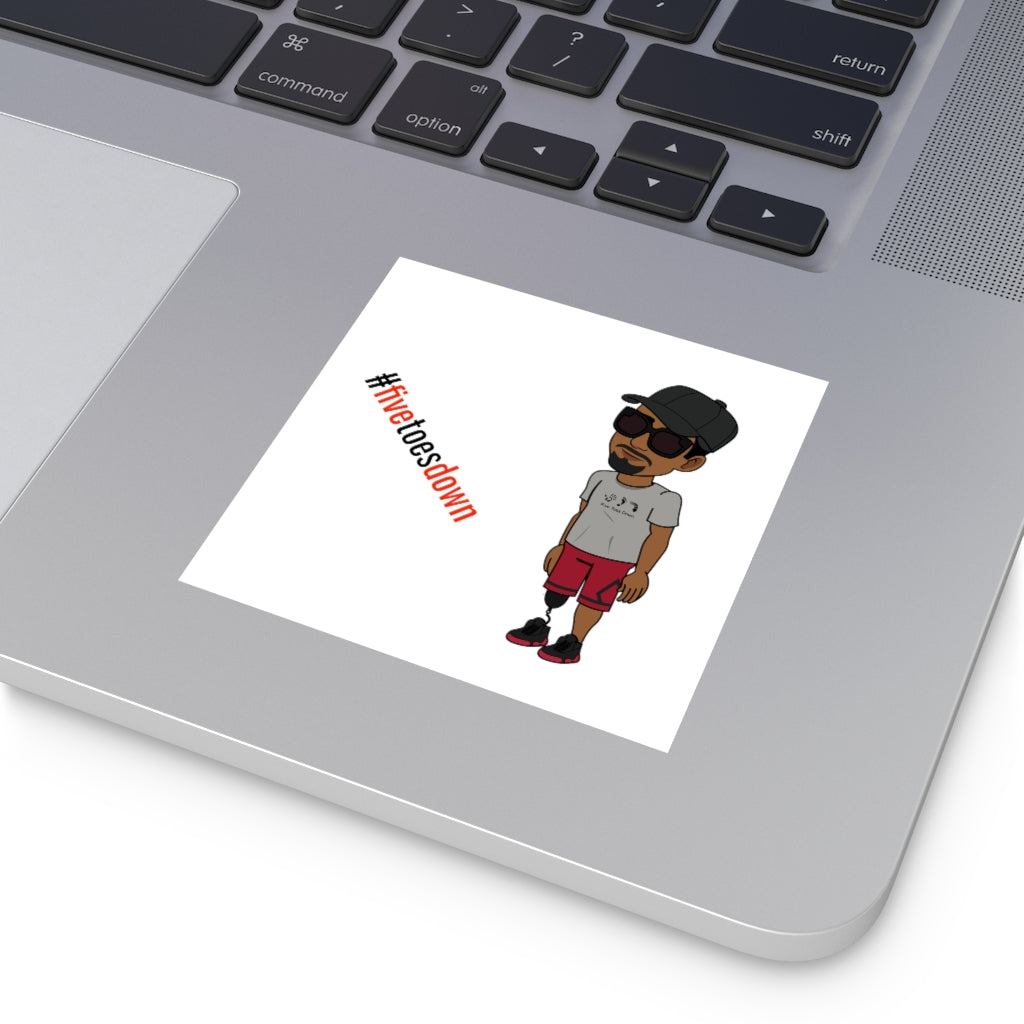 Five Toes Down Square Sticker