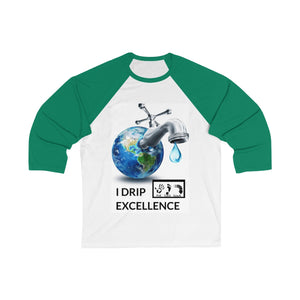 Five Toes Down I Drip Excellence Unisex 3/4 Sleeve Baseball Tee