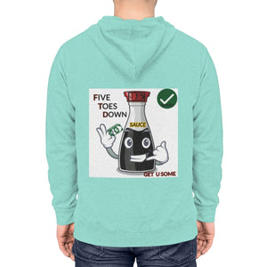 Five Toes Down Sauce Unisex Lightweight Hoodie(Back)