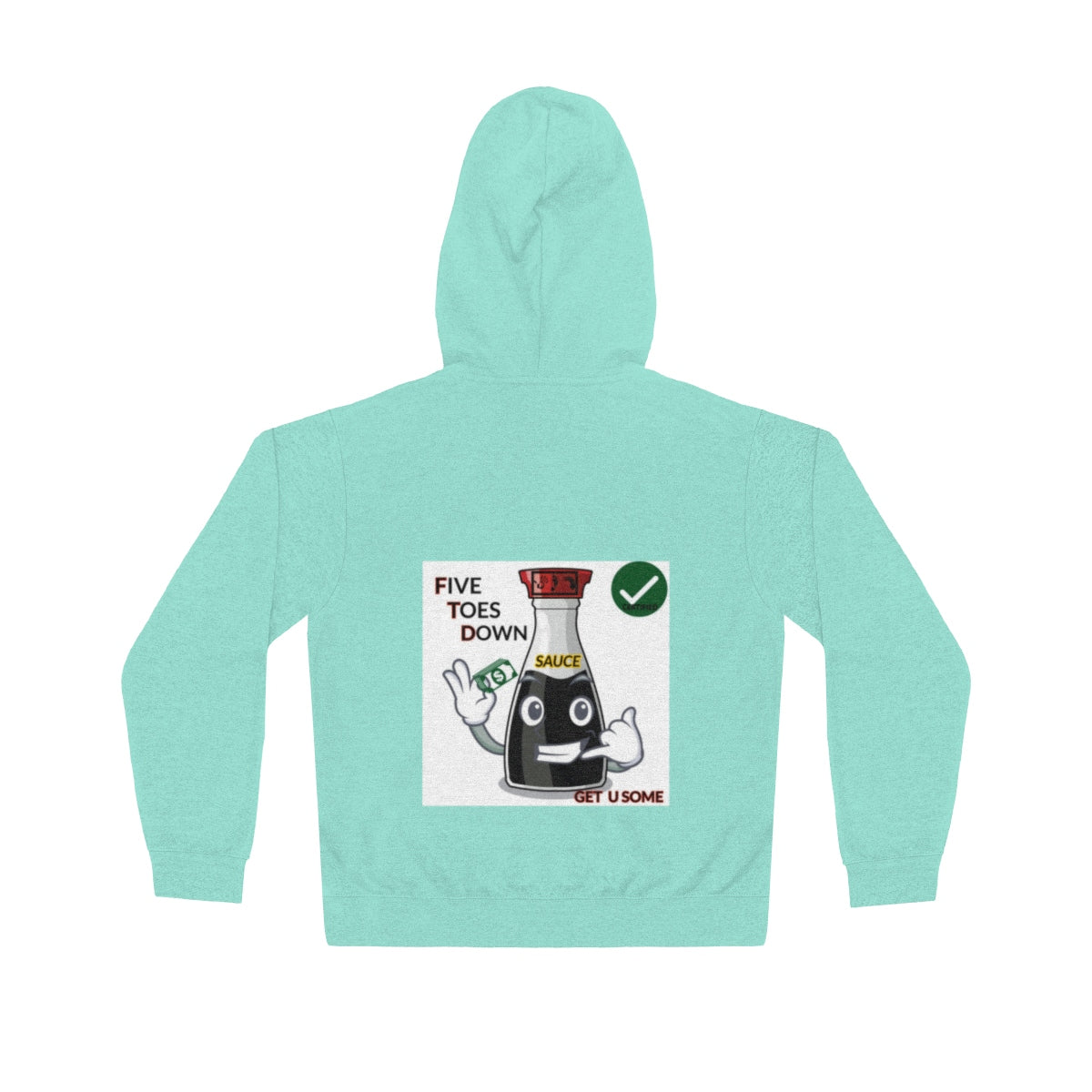 Five Toes Down Sauce Unisex Lightweight Hoodie(Back)