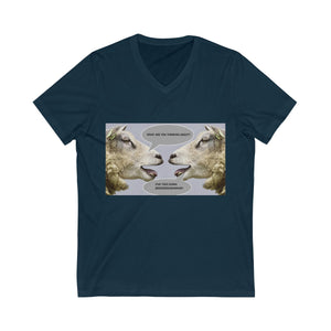 Five Toes Down Goat Thoughts Unisex V-Neck Tee