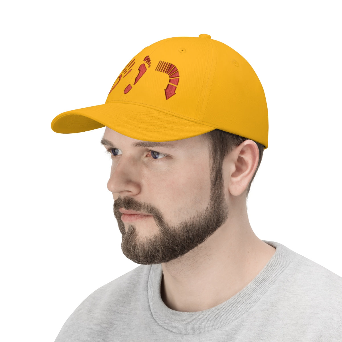Five Toes Down Red Unisex Twill Hat Embroidered