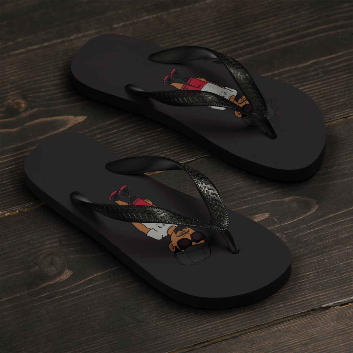 Five Toes Down Henry Blk Unisex Flip-Flops