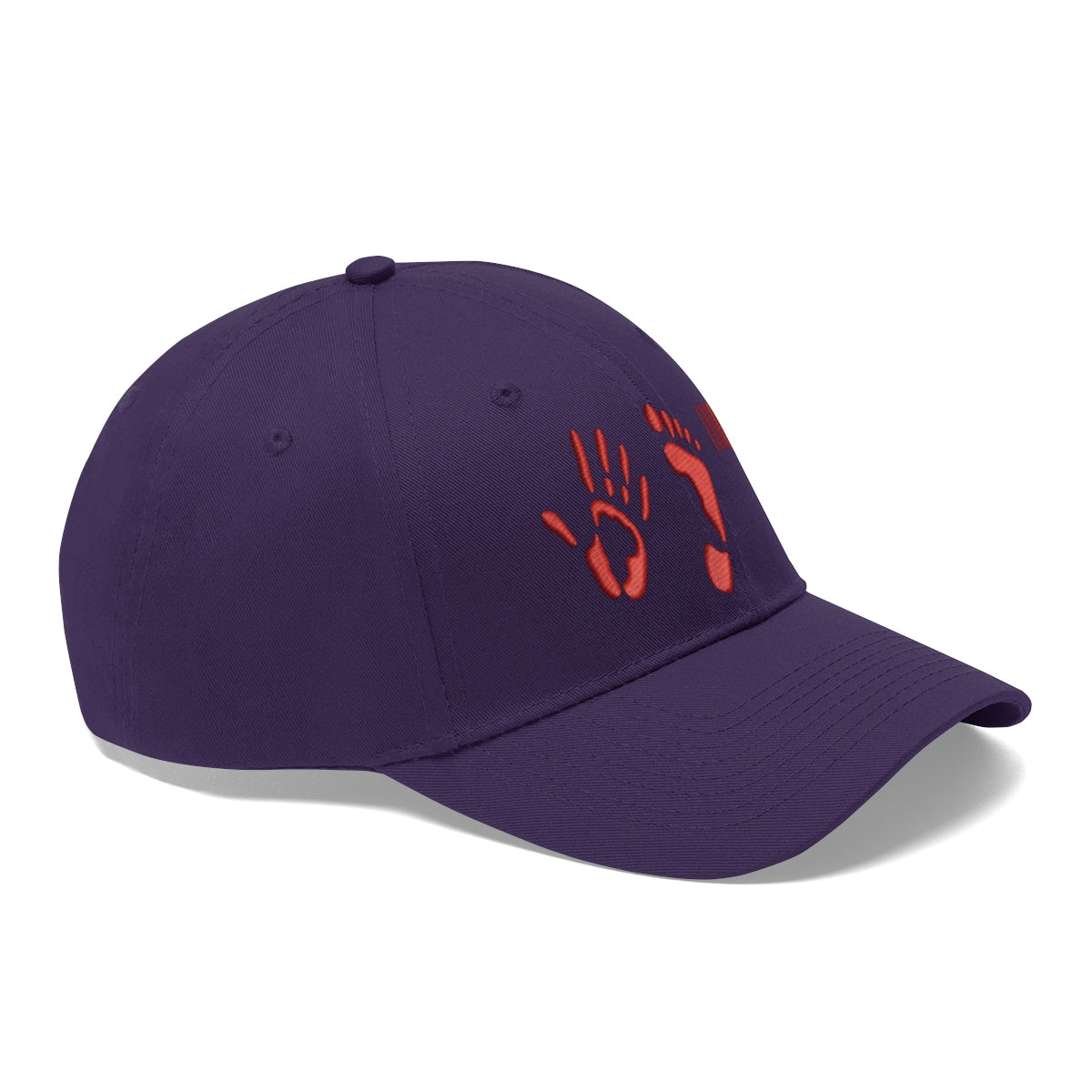Five Toes Down Red Unisex Twill Hat Embroidered