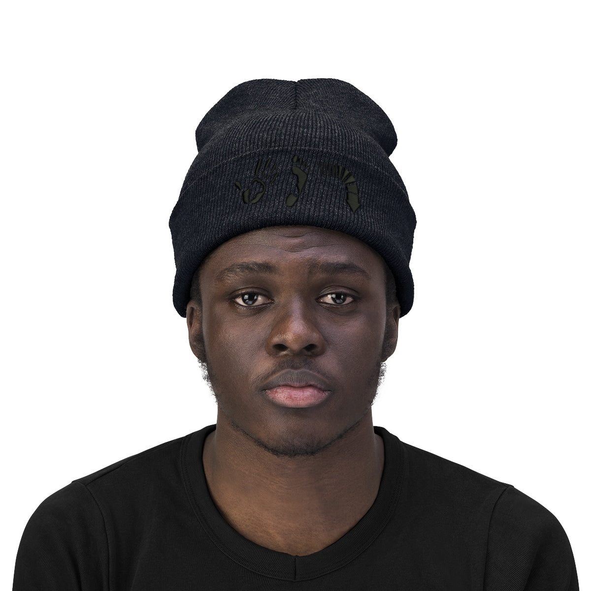 Five Toes Down Knit Beanie Embroidered