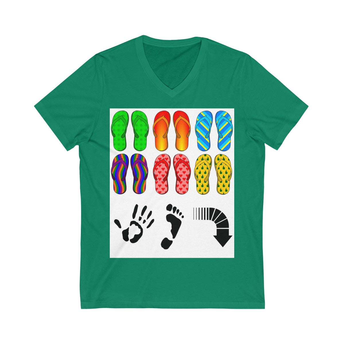 Five Toes Down Flip Flop Unisex V-Neck Tee