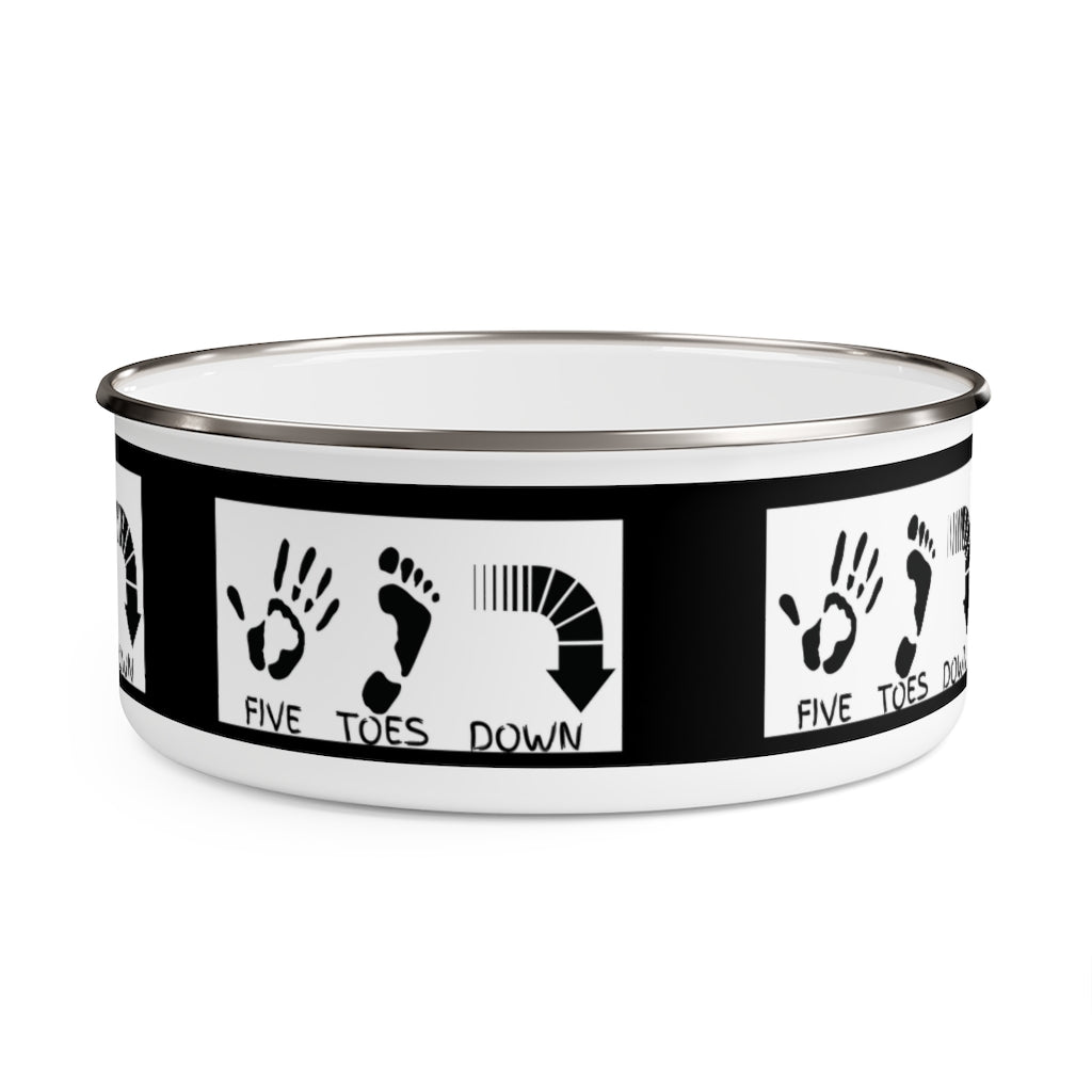 Five Toes Down Enamel Bowl Blk