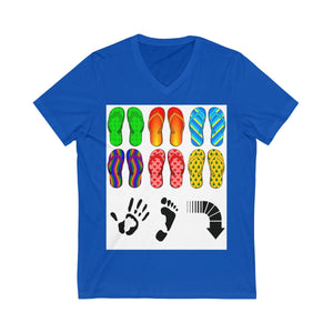 Five Toes Down Flip Flop Unisex V-Neck Tee