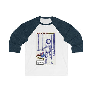 Five Toes Down Puppet Unisex 3/4 Sleeve Baseball Tee