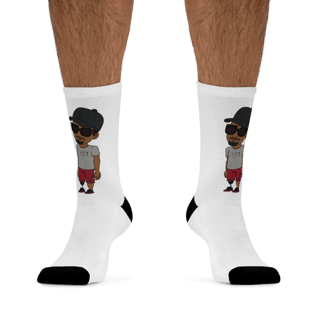 Five Toes Down Henry The Amputee Socks white