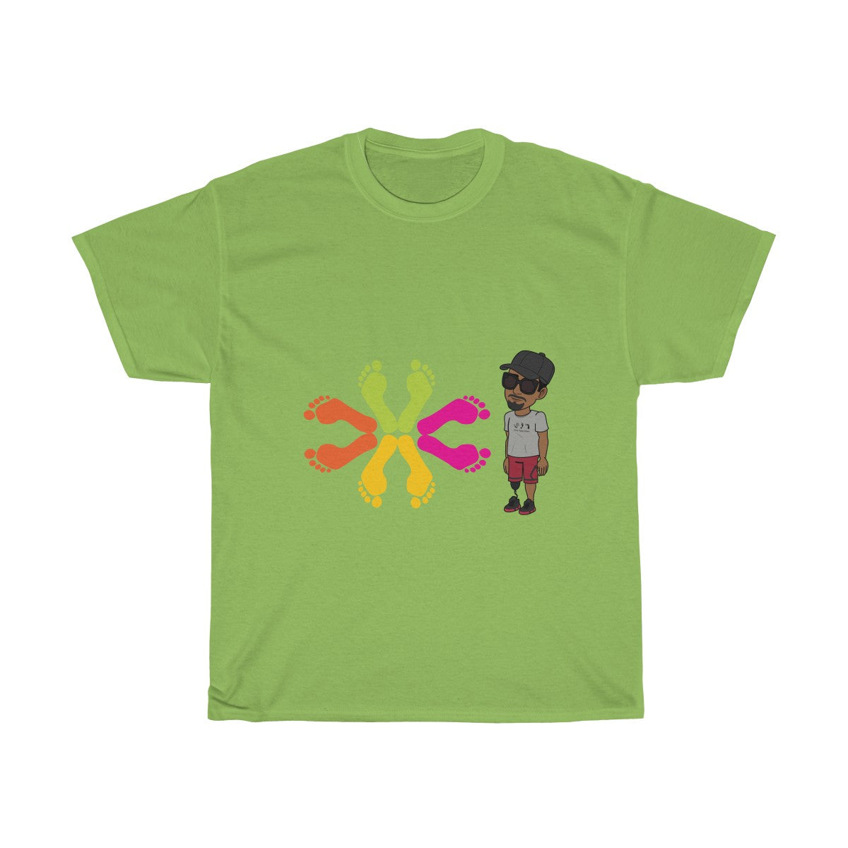 Five Toes Down Circle of Feet Unisex Tee