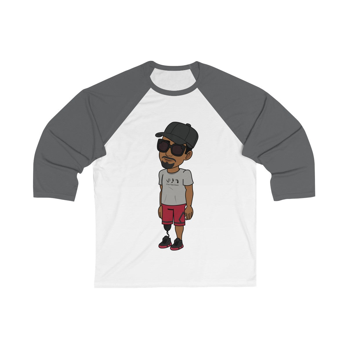 Five Toes Down Henry Unisex 3/4 Sleeve Baseball Tee