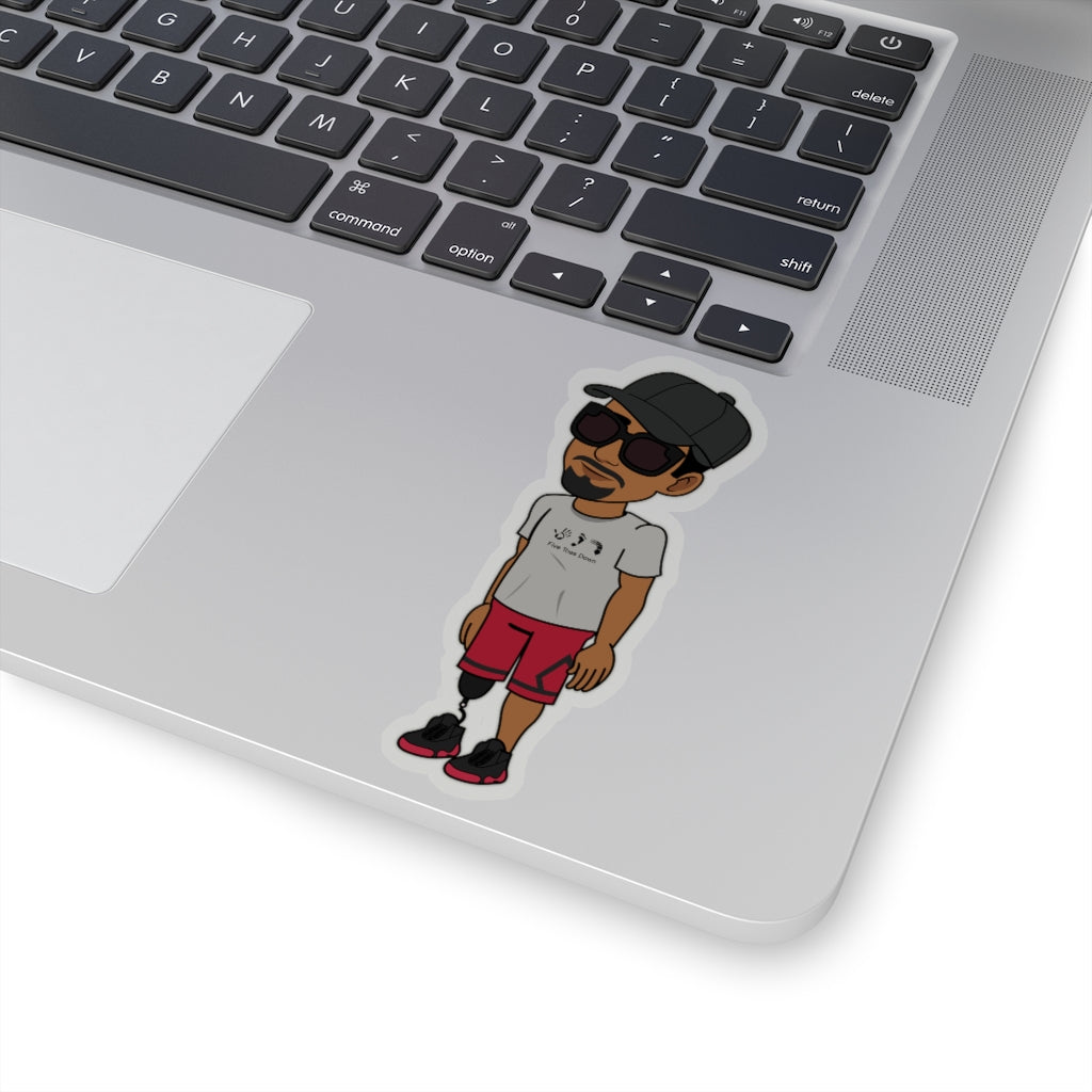 Five Toes Down Henry The Amputee Kiss-Cut Stickers
