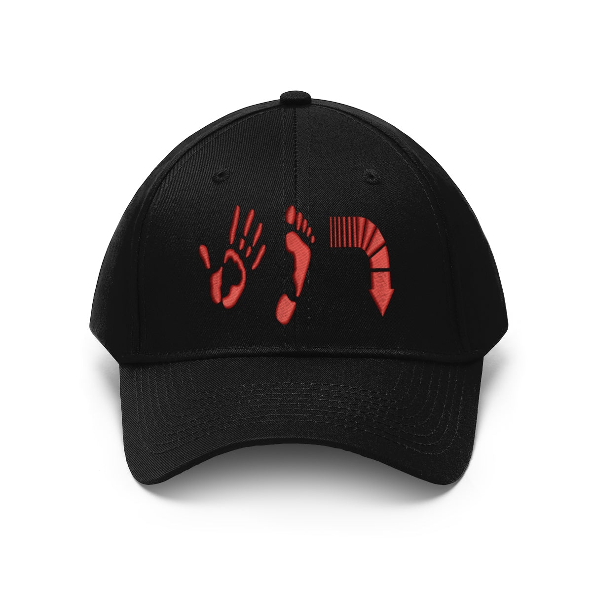 Five Toes Down Red Unisex Twill Hat Embroidered