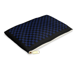 Five Toes Down Blue Checkerboard Accessory Pouch