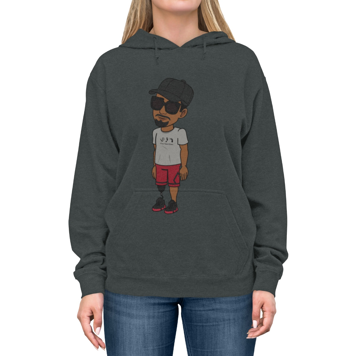 Five Toes Down Henry Amputee Unisex Lightweight Hoodie