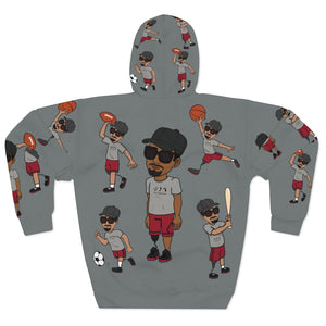 Five Toes Down Sports Unisex Pullover Hoodie grey