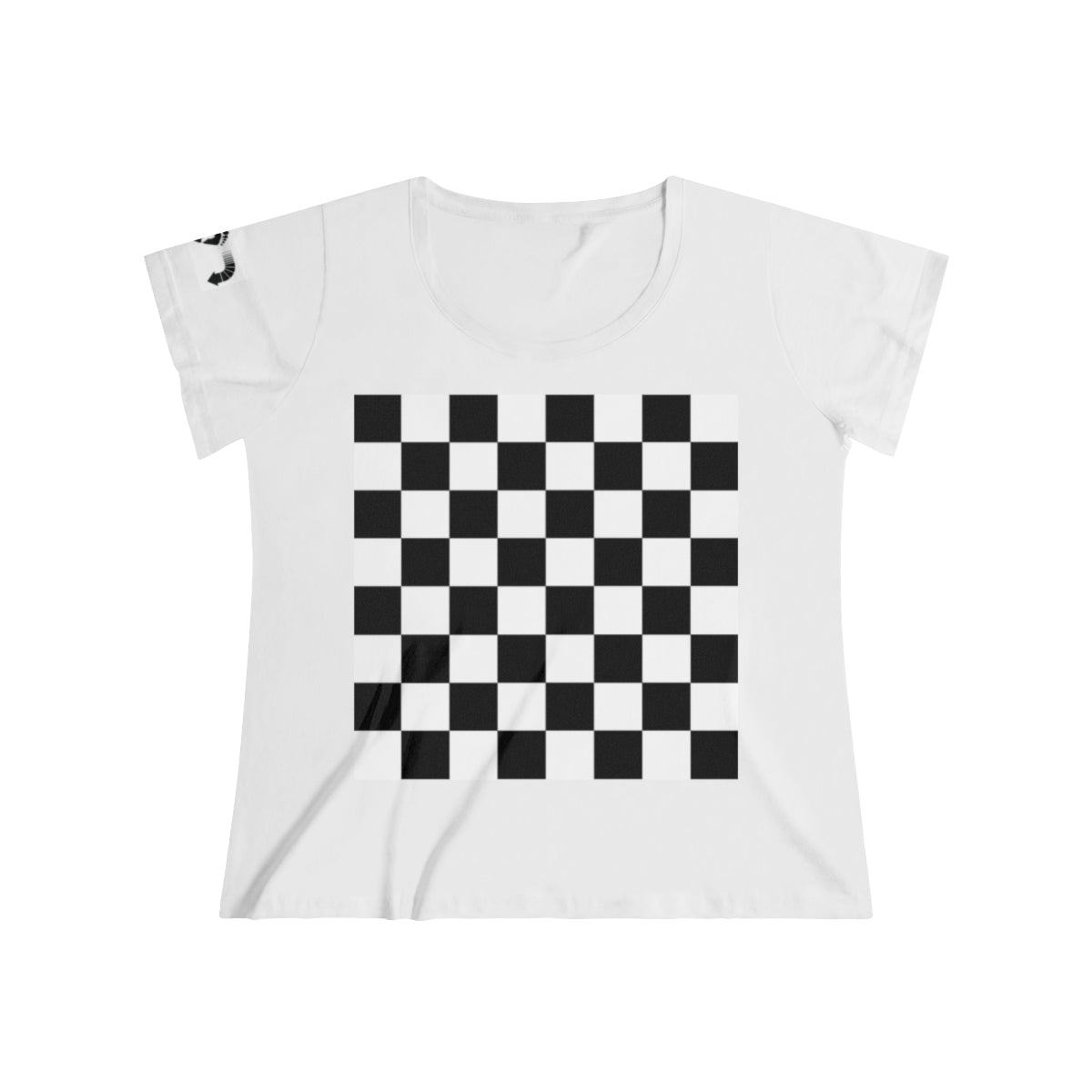 Five Toes Down  Checkerboard Women's Curvy Tee