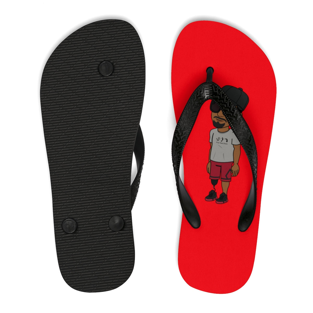 Five Toes Down Henry Unisex Flip-Flops Red