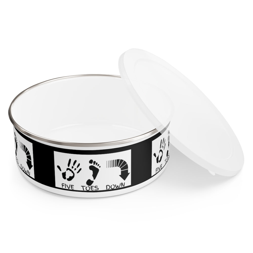 Five Toes Down Enamel Bowl Blk