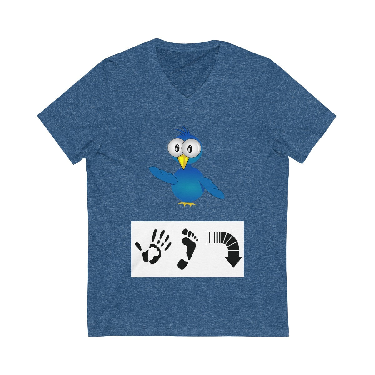 Five Toes Down Bird Unisex V-Neck Tee