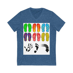 Five Toes Down Flip Flop Unisex V-Neck Tee