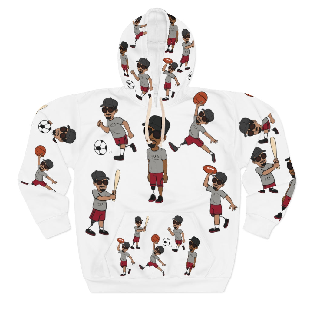 Five Toes Down Sports Unisex Pullover Hoodie White