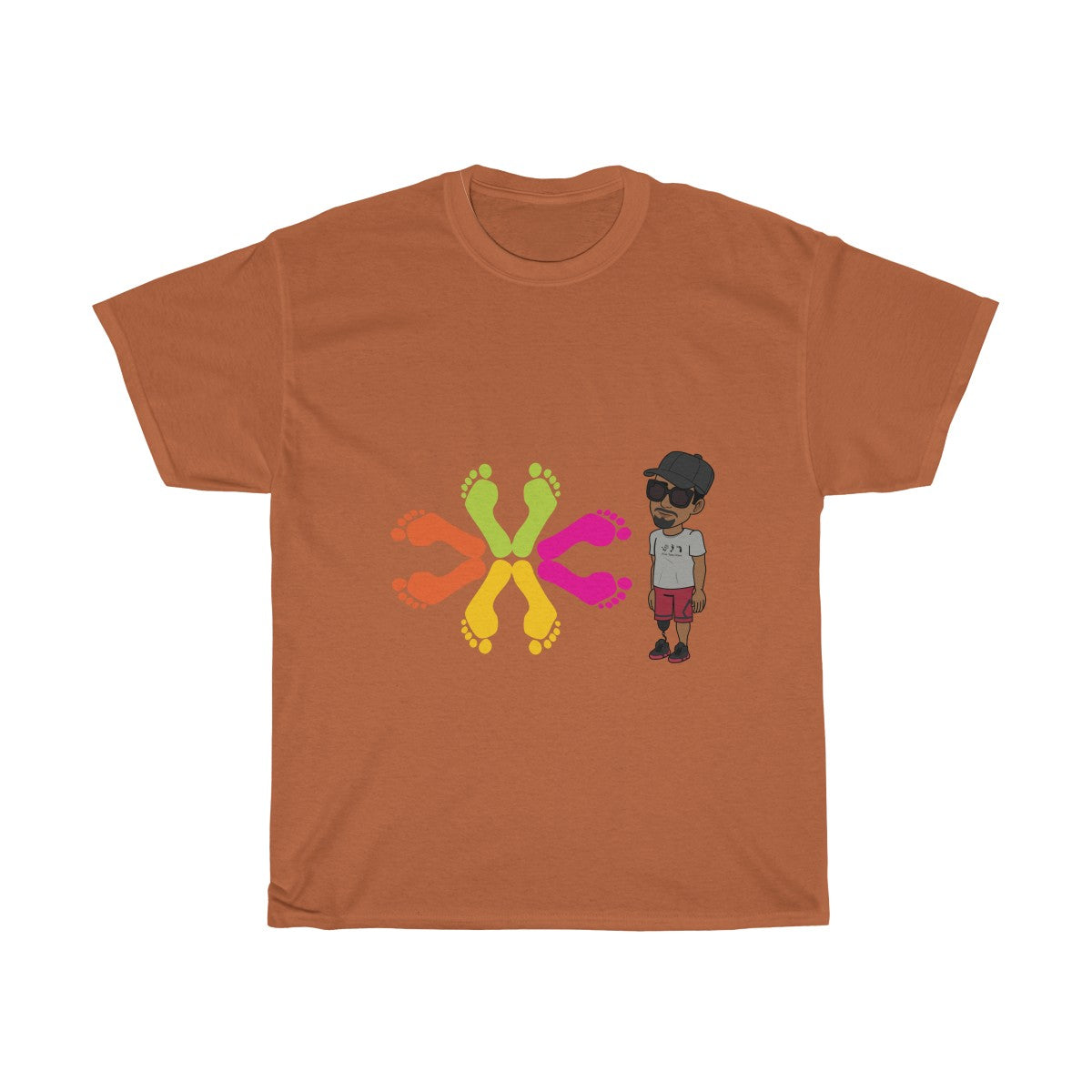 Five Toes Down Circle of Feet Unisex Tee