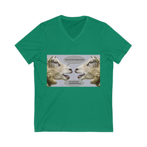 Five Toes Down Goat Thoughts Unisex V-Neck Tee