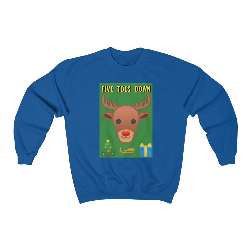 Five Toes Down Reindeer Christmas Unisex Heavy Blend Sweatshirt