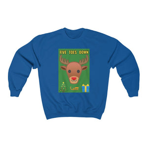 Five Toes Down Reindeer Christmas Unisex Heavy Blend Sweatshirt