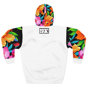Five Toes Down Flowers Unisex Pullover Hoodie White