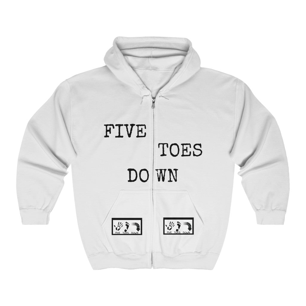 Five Toes Down Unisex Full Zip Hooded Sweatshirt 2