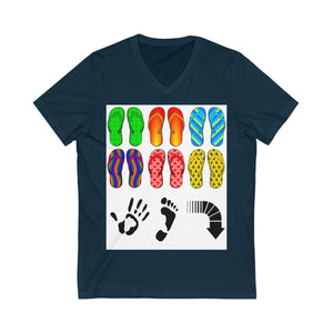 Five Toes Down Flip Flop Unisex V-Neck Tee