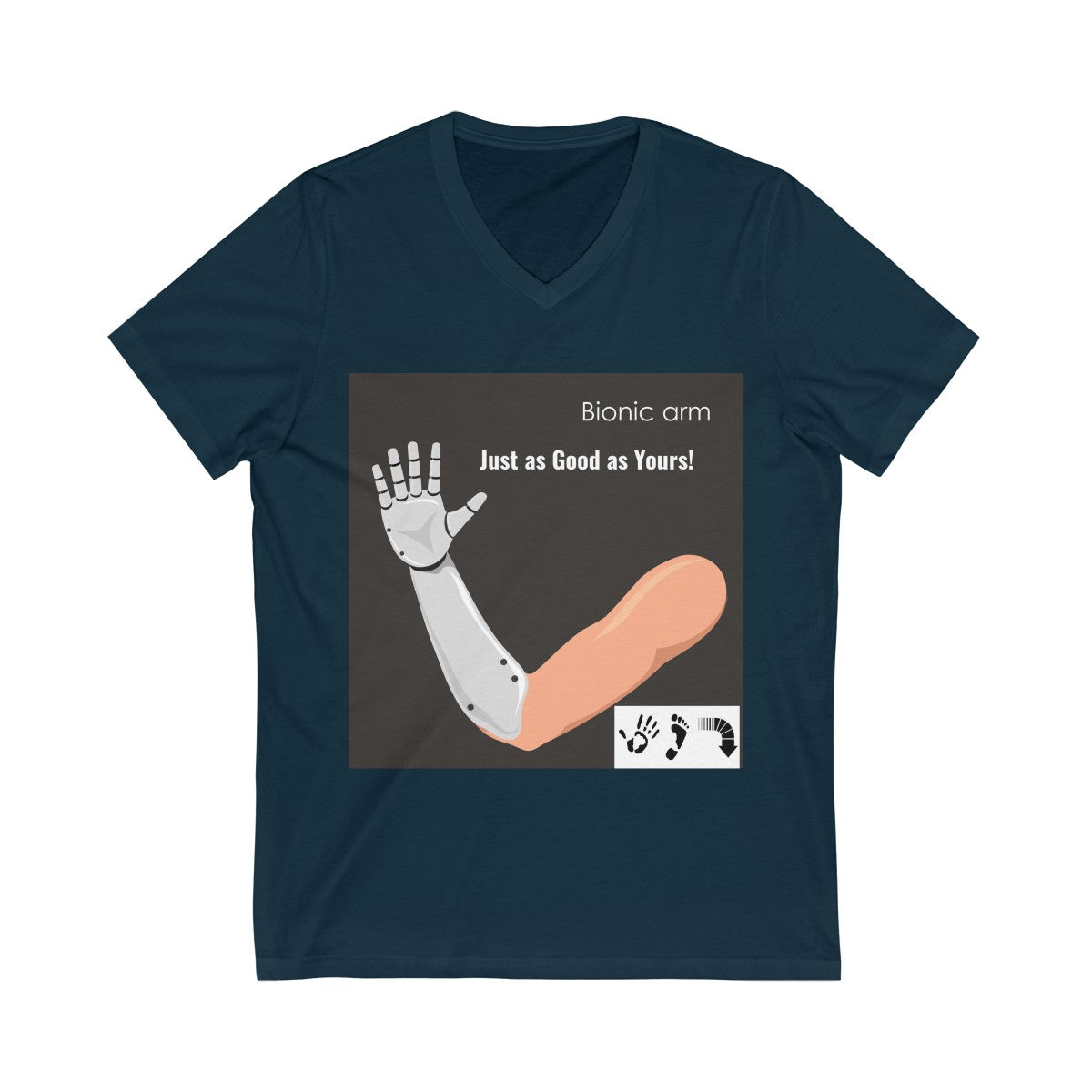 Five Toes Down Bionic Arm Unisex V-Neck Tee