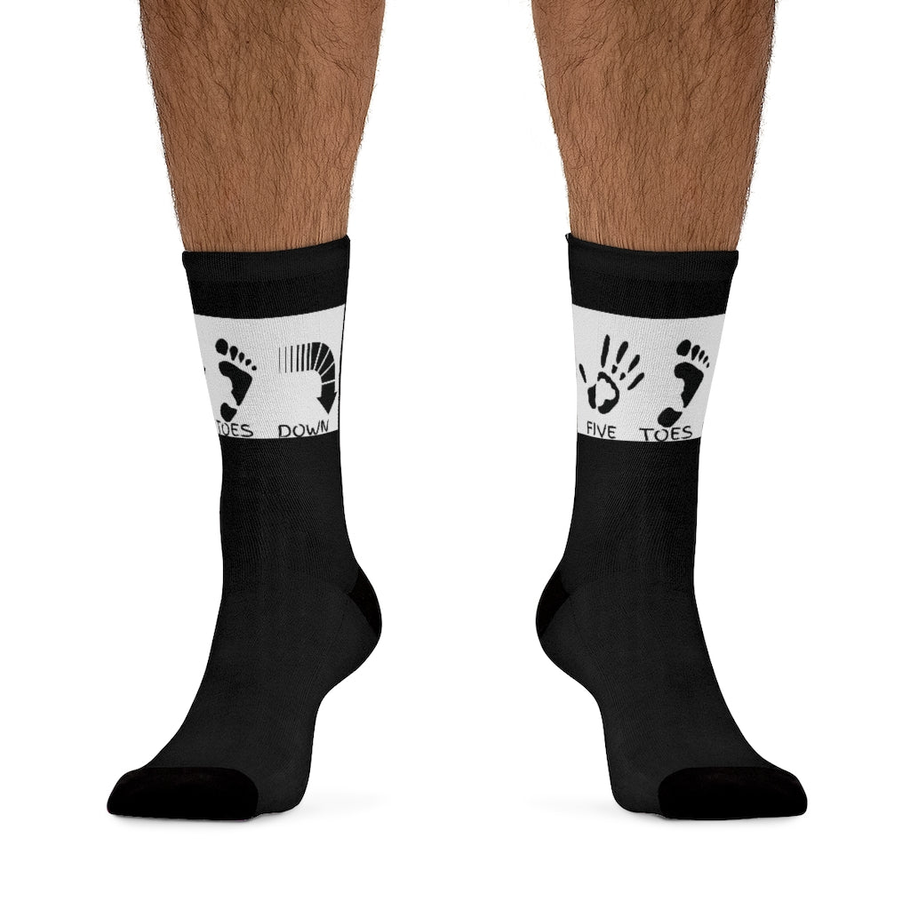 Five Toes Down Logo Socks Blk