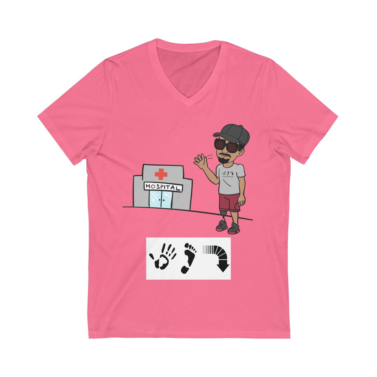 Five Toes Down Bye Unisex V-Neck Tee