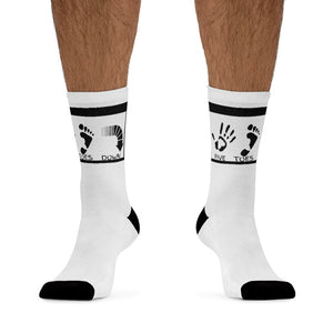 Five Toes Down Logo Socks White