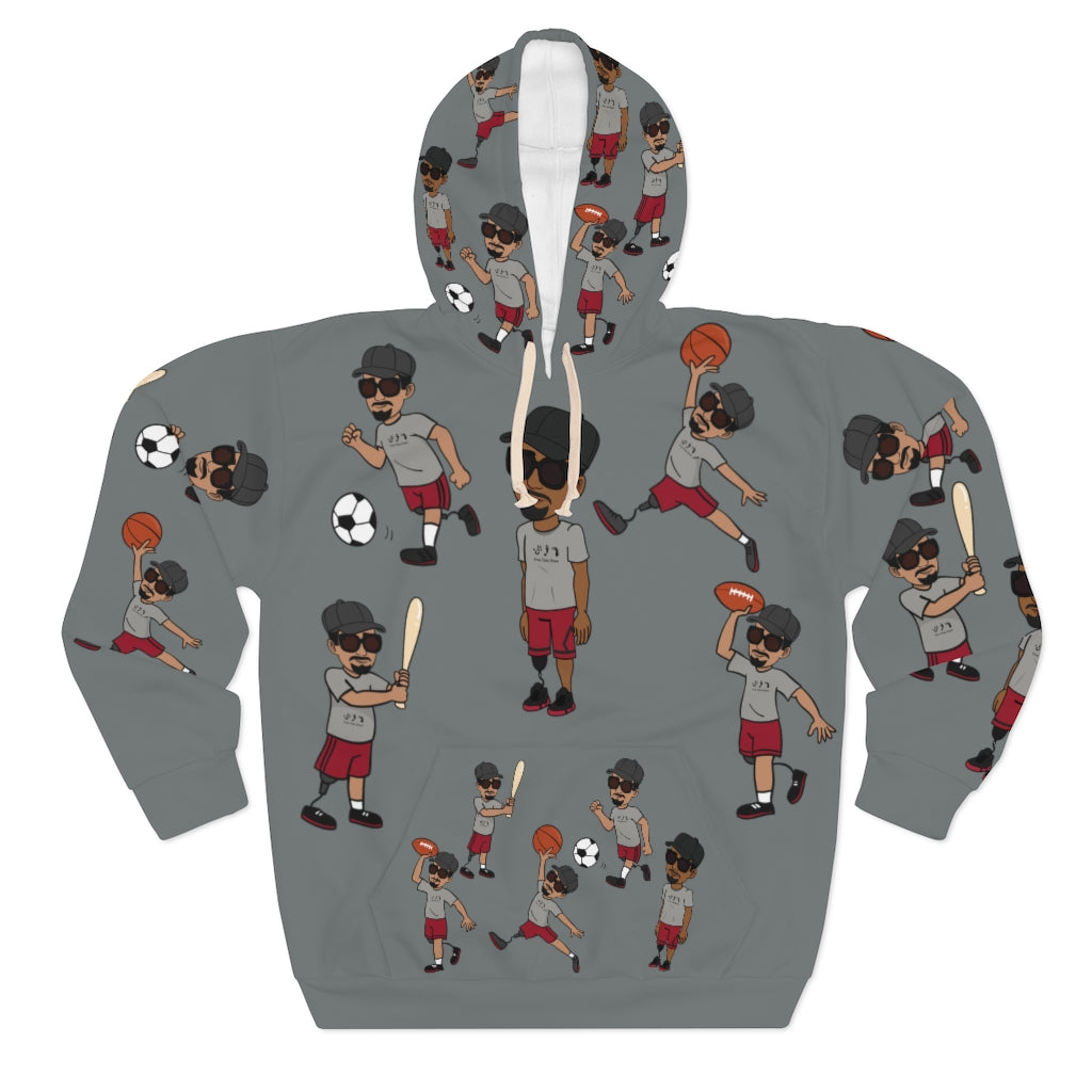 Five Toes Down Sports Unisex Pullover Hoodie grey