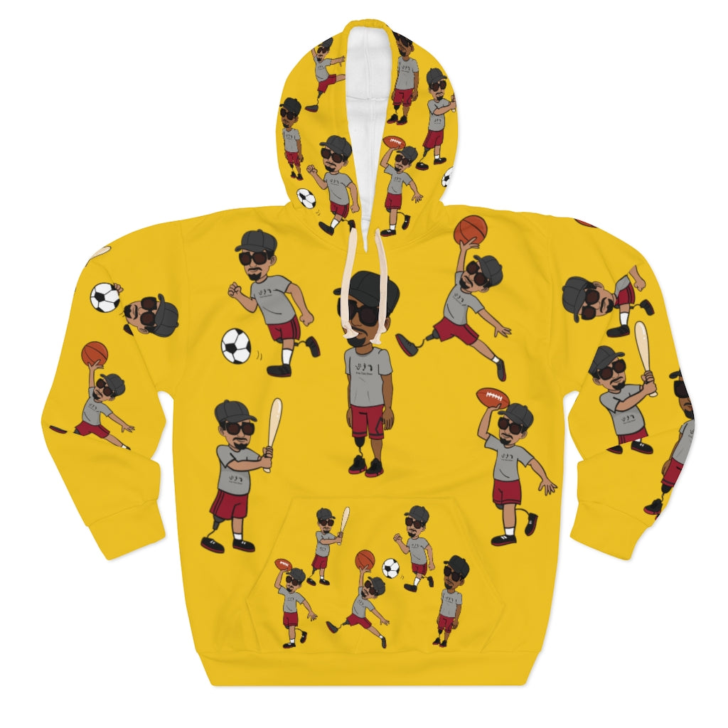 Five Toes Down Sports Unisex Pullover Hoodie yellow