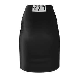Five Toes Down Checkerboard Blk Women's Pencil Skirt